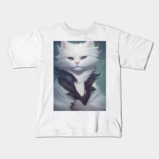 White Cat - Modern Digital Art Kids T-Shirt